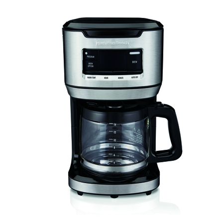 HAMILTON BEACH Coffee Mkr Blk/Slv 14Cup 46390